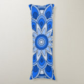Mandala in het blauw lichaamskussen (Voorkant Verticaal)