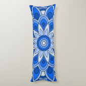 Mandala in het blauw lichaamskussen (Achterkant (Verticaal))