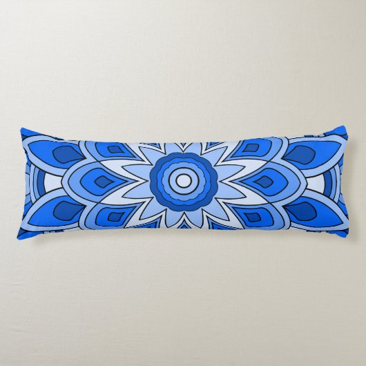 Mandala in het blauw lichaamskussen (Voorkant)
