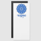 Mandala in het blauw magnetische uitnodiging (Voorkant / Achterkant)