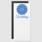 Mandala in het blauw magnetische uitnodiging (Voorkant / Achterkant)