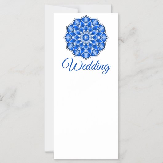 Mandala in het blauw magnetische uitnodiging (Voorkant)