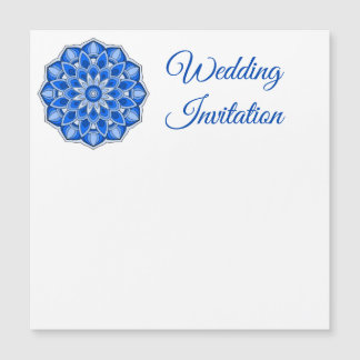 Mandala in het blauw magnetische uitnodiging