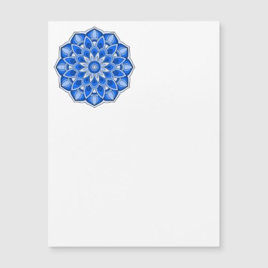 Mandala in het blauw magnetische uitnodiging (Voorkant)