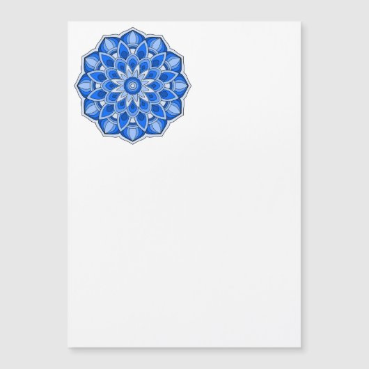 Mandala in het blauw magnetische uitnodiging (Voorkant)