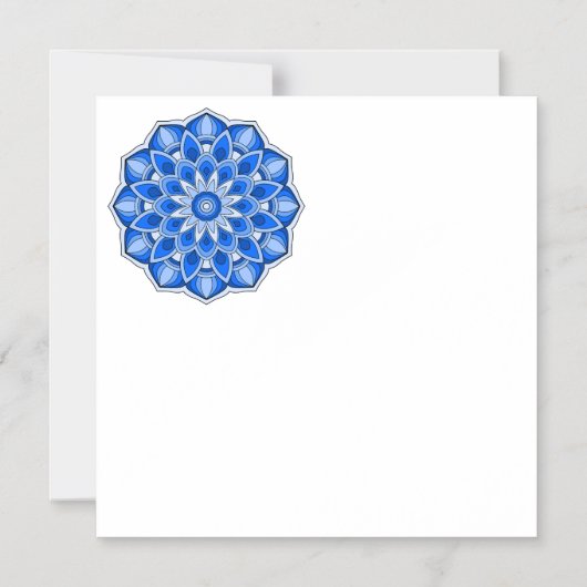 Mandala in het blauw magnetische uitnodiging (Voorkant)