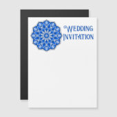 Mandala in het blauw magnetische uitnodiging (Voorkant / Achterkant)