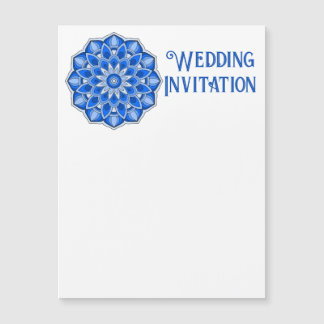 Mandala in het blauw magnetische uitnodiging