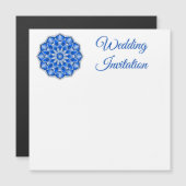 Mandala in het blauw magnetische uitnodiging (Voorkant / Achterkant)