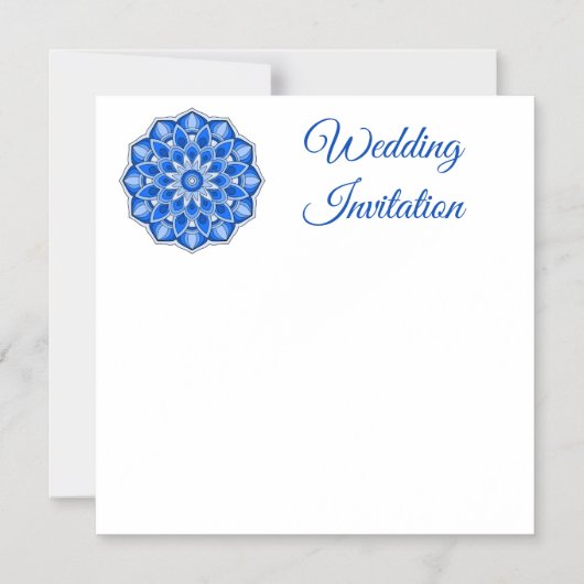 Mandala in het blauw magnetische uitnodiging (Voorkant)
