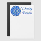 Mandala in het blauw magnetische uitnodiging (Voorkant / Achterkant)