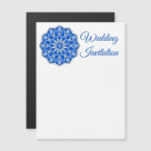 Mandala in het blauw magnetische uitnodiging (Voorkant / Achterkant)