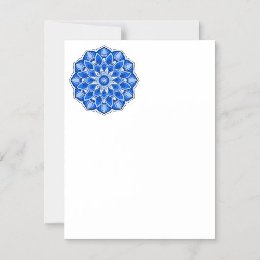 Mandala in het blauw magnetische uitnodiging (Voorkant)