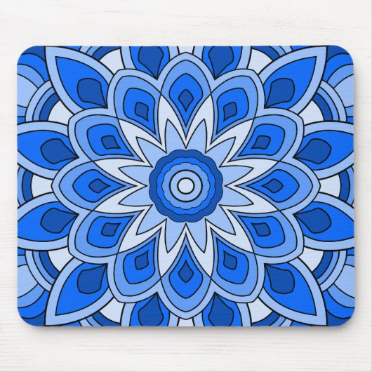 Mandala in het blauw muismat (Voorkant)