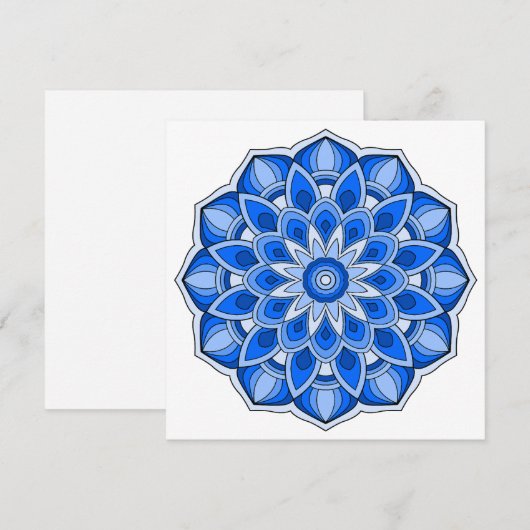 Mandala in het blauw notitiekaartje (Voorkant / Achterkant)