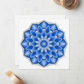 Mandala in het blauw notitiekaartje (Voorkant / Achterkant in situ)