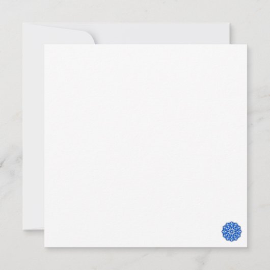 Mandala in het blauw notitiekaartje (Achterkant)