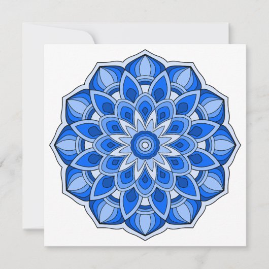Mandala in het blauw notitiekaartje (Voorkant)