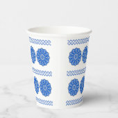 Mandala in het blauw papieren bekers (Rechts)