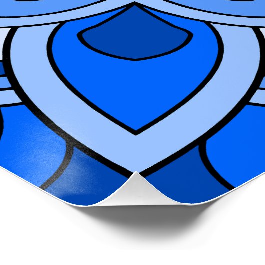 Mandala in het blauw perfect poster (Hoek)