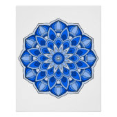 Mandala in het blauw perfect poster (Voorkant)