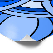 Mandala in het blauw perfect poster (Hoek)