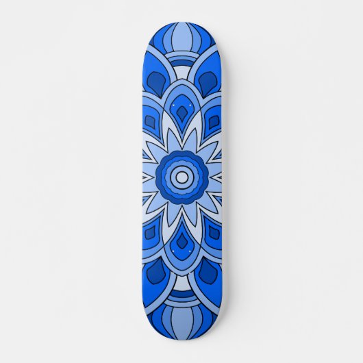 Mandala in het blauw persoonlijk skateboard (Voorkant)