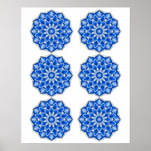 Mandala in het blauw poster