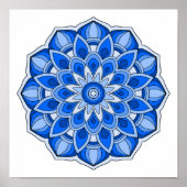 Mandala in het blauw poster (Voorkant)