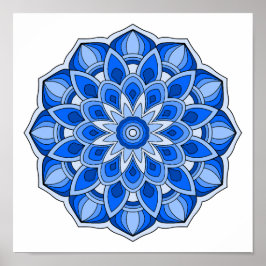 Mandala in het blauw poster