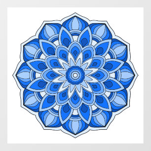 Mandala in het blauw raamsticker