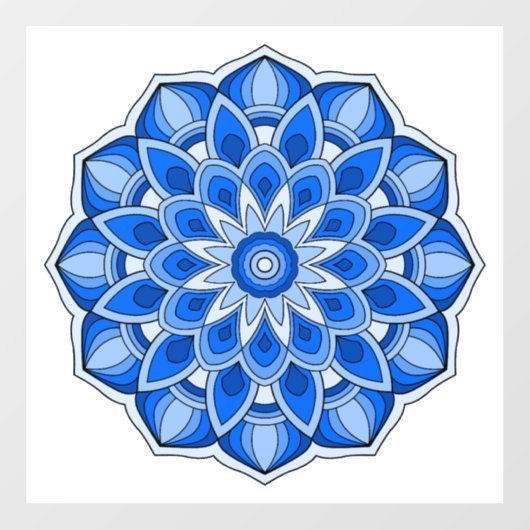 Mandala in het blauw raamsticker (Vel)