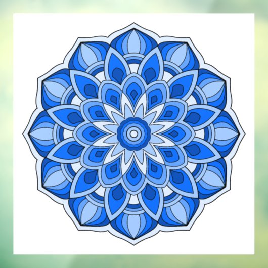 Mandala in het blauw raamsticker (Vel 3)