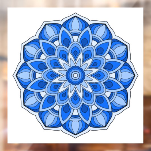 Mandala in het blauw raamsticker (Vel 2)