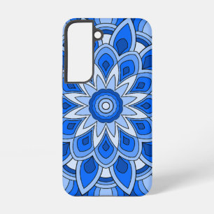 Mandala in het blauw samsung galaxy hoesje
