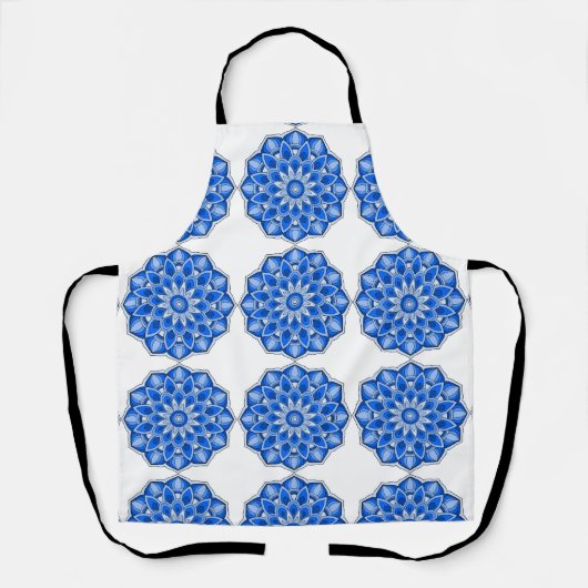 Mandala in het blauw schort (Voorkant)