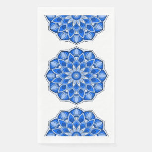 Mandala in het blauw servet