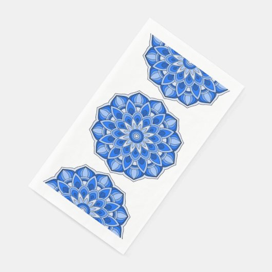 Mandala in het blauw servet (Hoek)