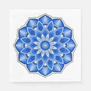 Mandala in het blauw servet