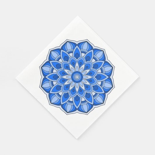 Mandala in het blauw servet (Hoek)