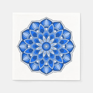 Mandala in het blauw servet