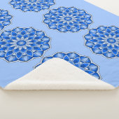 Mandala in het blauw sherpa deken (3/4)
