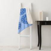 Mandala in het blauw sherpa deken (In situ)