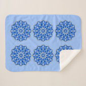 Mandala in het blauw sherpa deken (Voorkant (horizontaal))