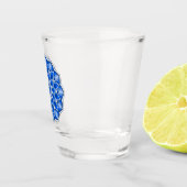 Mandala in het blauw shot glas (Rechts)