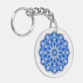 Mandala in het blauw sleutelhanger (Voorkant Links)