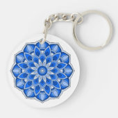 Mandala in het blauw sleutelhanger (Achterkant)