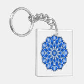 Mandala in het blauw sleutelhanger (Voorkant Links)