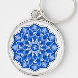 Mandala in het blauw sleutelhanger