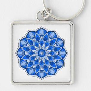 Mandala in het blauw sleutelhanger